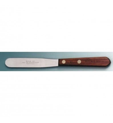 Buffalo Dental #2R Plaster & Impression Material Spatula, 4" Flexible Stainless Steel Blade, Rosewood Handle, 79340 - Bur Brush with Wooden Handle - Image 1