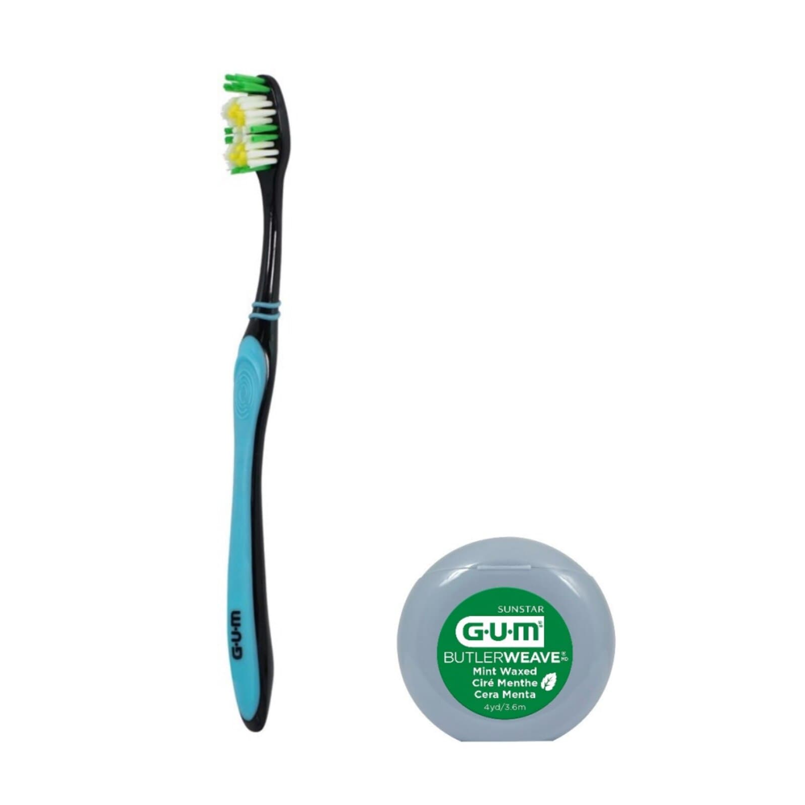 GUM Multi-Clean Adult Patient Pack Bundle, 144 Toothbrushes, 144 ButlerWeave Floss Tubs, 144 Patient Bags, KIT135P - GUM Multi-Clean Toothbrush/Floss Adult Pt Bundle 144/Kit - Image 1