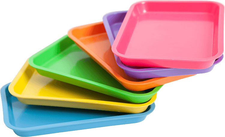 Zirc Mini Flat Set-Up Tray, Neon Purple, 9-3/8" x 6-3/8" x 7/8", 20Z101R thumbnail 2