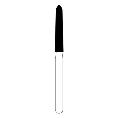 NTI® FG Diamond Bur, Medium Grit, Curettage Cone Bevel End, #879K-018, 1.8 mm Diameter, 10.0 mm Length, Gray, 5/Pkg - NTI&reg; FG Diamonds - Medium - #879K-018 (10.0) - Image 1