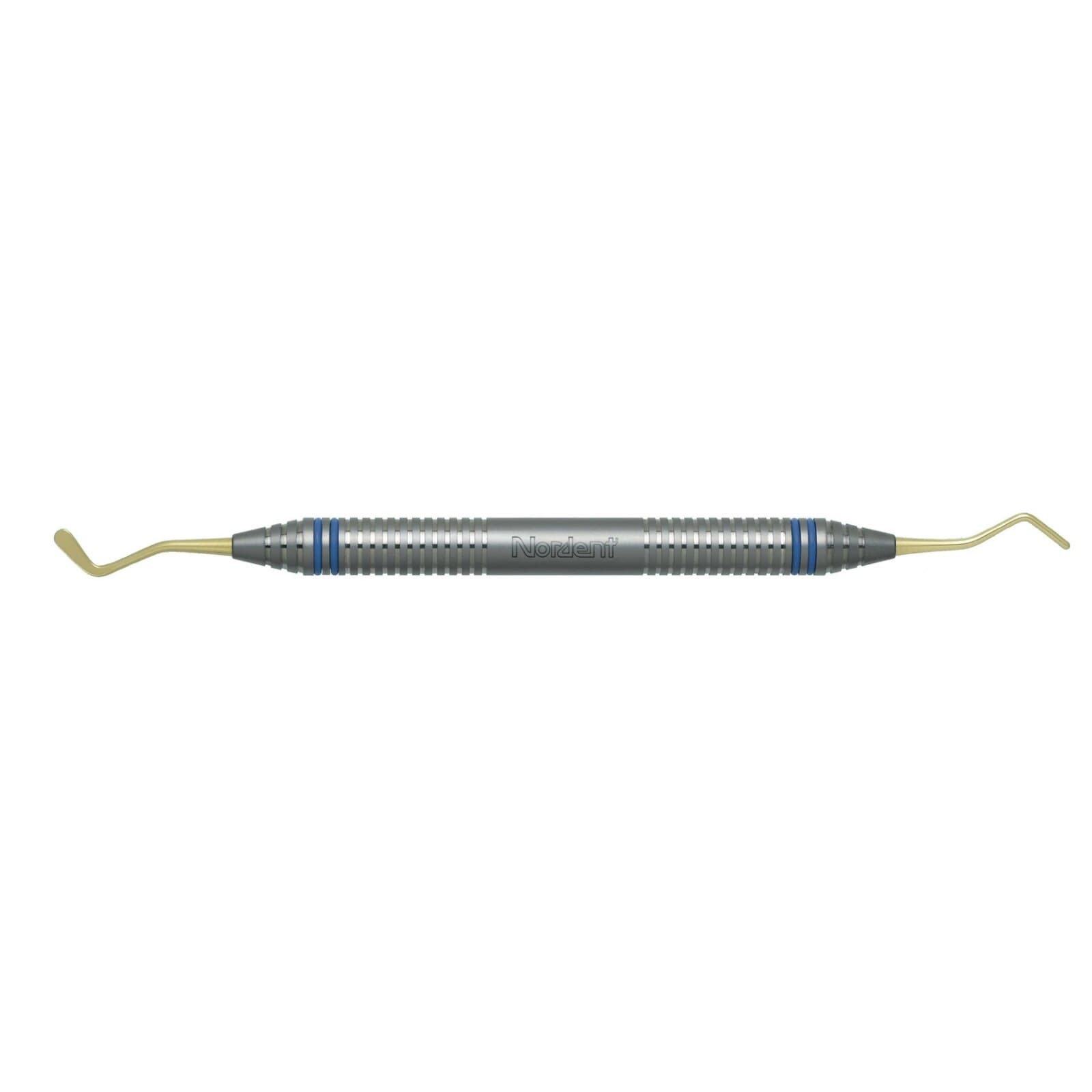 Nordent Composite Placement Instrument #21T, Paddle/Condenser, Double End, Titanium Nitride Coated, DuraLite ColorRings Handle, Stainless Steel thumbnail 2