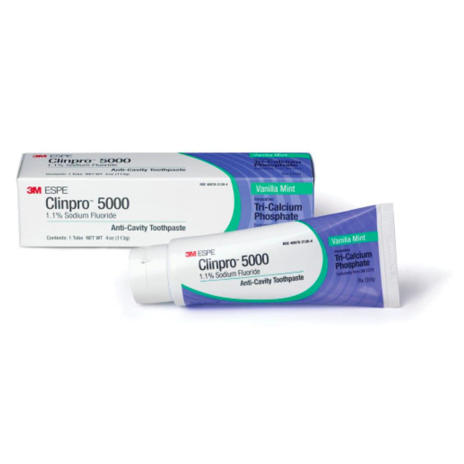 3M Clinpro 5000 1.1% Sodium Fluoride Anti-Cavity Toothpaste, Vanilla Mint, 4 oz Tube, 12115 thumbnail 8