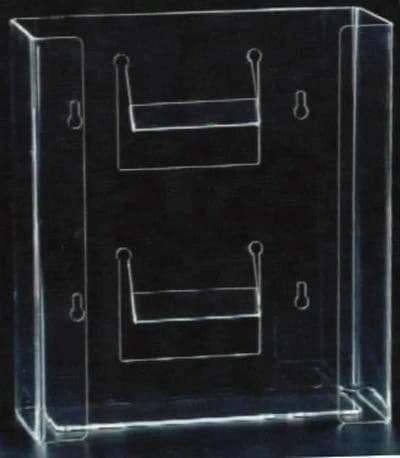 Plasdent Clear Acrylic Double Horizontal Glove Box Dispenser, 10"W x 11-3/8"H x 3-7/8"D, 1500H thumbnail 2