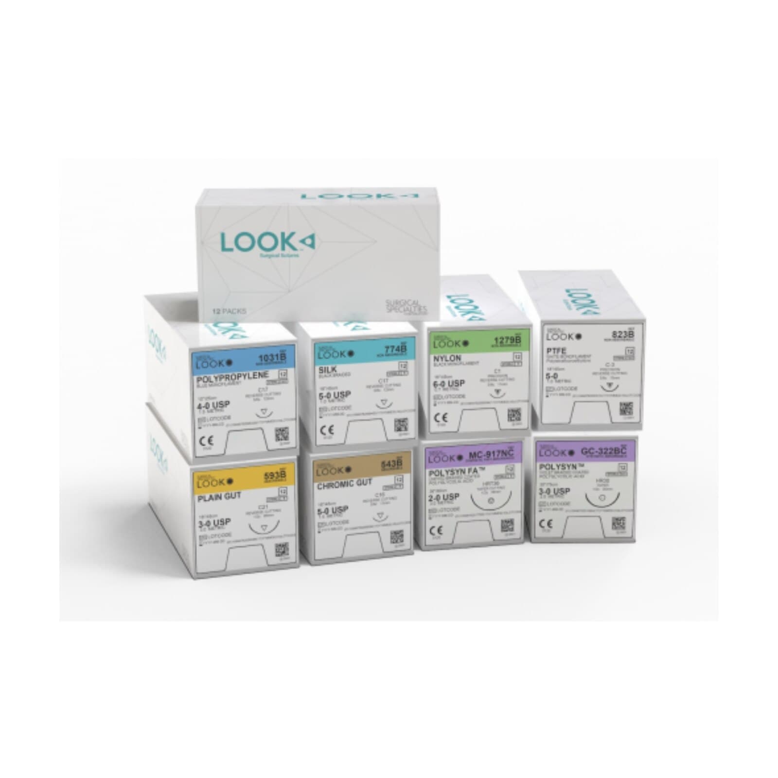 LOOK PolySyn Sutures 4-0 PGA (Polyglycolic Acid) Braided, Undyed, 18 Inch, PC-31 3/8 Circle Precision Reverse Cutting Needle, 12/Box, 496B thumbnail 6