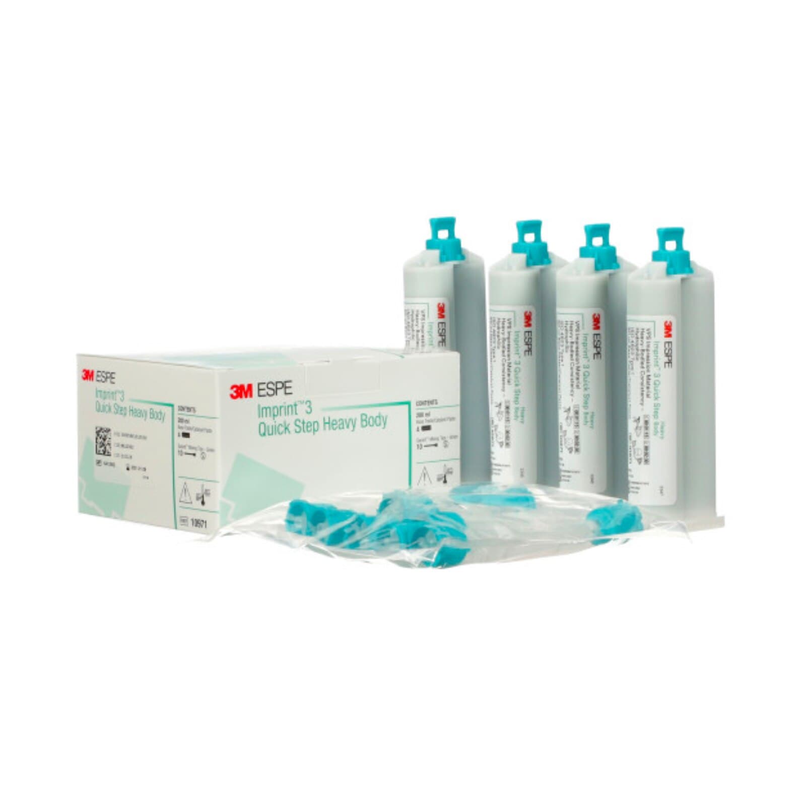 3M Imprint 3 Quick Step Heavy Body VPS Impression Material Refill, 50 mL Cartridges, 4/Pk with Mixing Tips, 10971 thumbnail 2