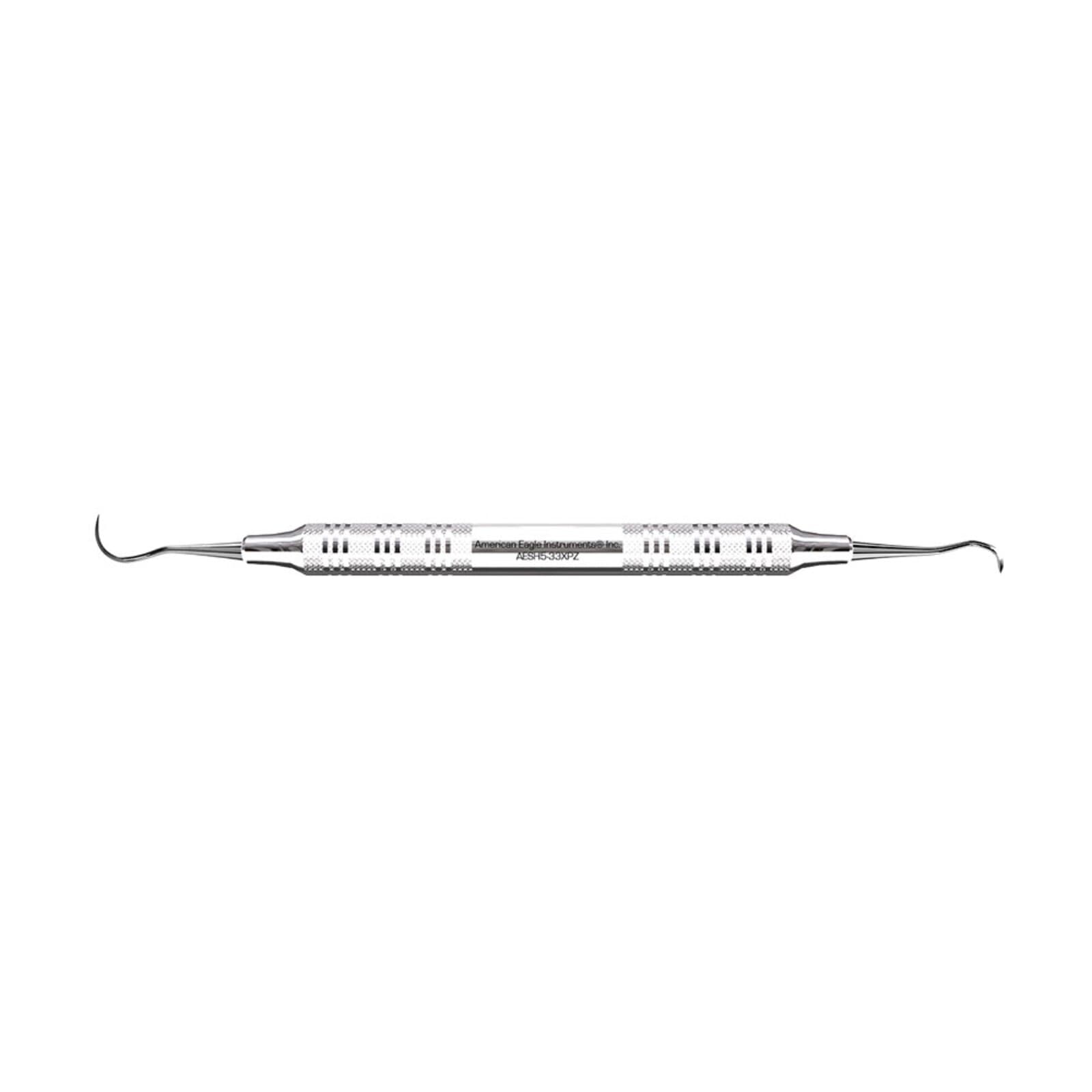 Sickle Scaler, #H5-33, Anterior, Double End, EagleLite Stainless Steel Handle, 3/8", Talon Tough Stainless Steel, AESH5-33Z thumbnail 3