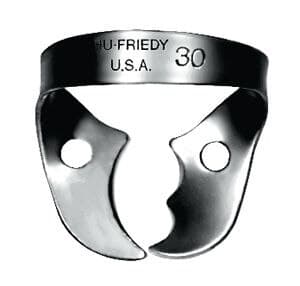 Hu-Friedy Satin Steel Rubber Dam Clamp #30, Wingless, Upper Right Molars, RDCM30 thumbnail 2