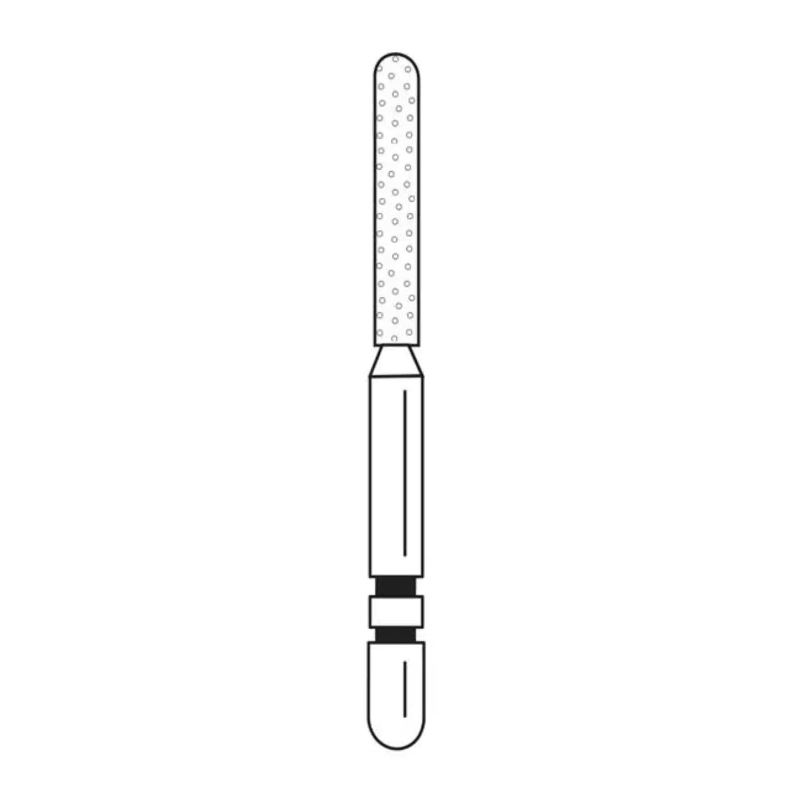 Two Striper TSZtech Diamond Bur, Friction Grip, 550.8ZM, Parallel Cylinder Round-End, 1.3 mm Diameter, 8 mm Abrasive Length, 5/Pk, 2015675 thumbnail 3