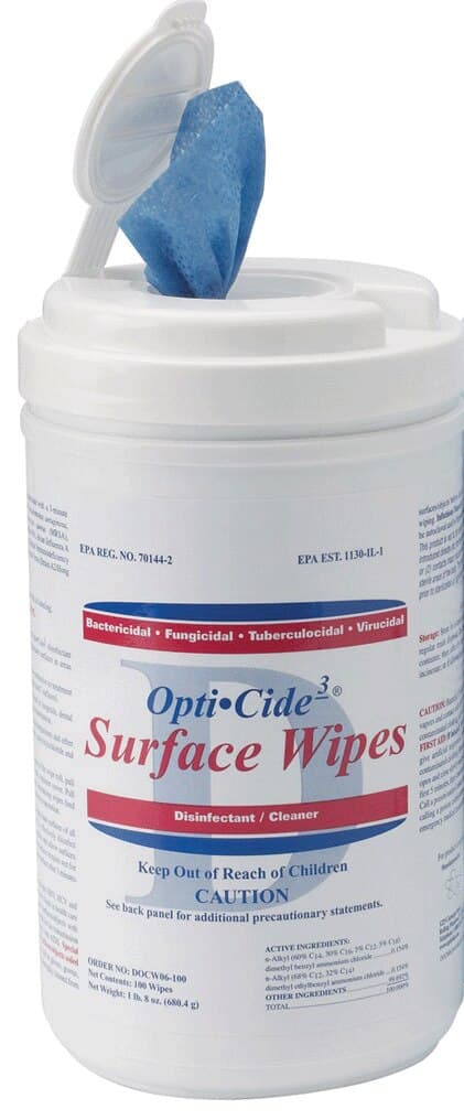 Opti-Cide3 Surface Disinfectant Wipes, 6" x 10", 100/Canister, DOCW06-100 thumbnail 7