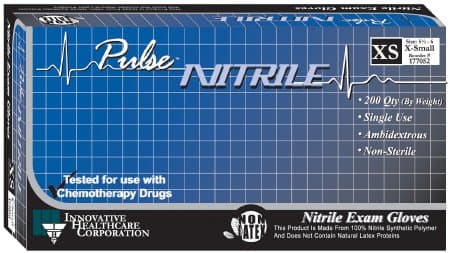 Pulse Nitrile Powder-Free Exam Gloves, Small, Dark Lavender Blue, Textured, Chemo Rated, 200/Bx, 177102 thumbnail 2