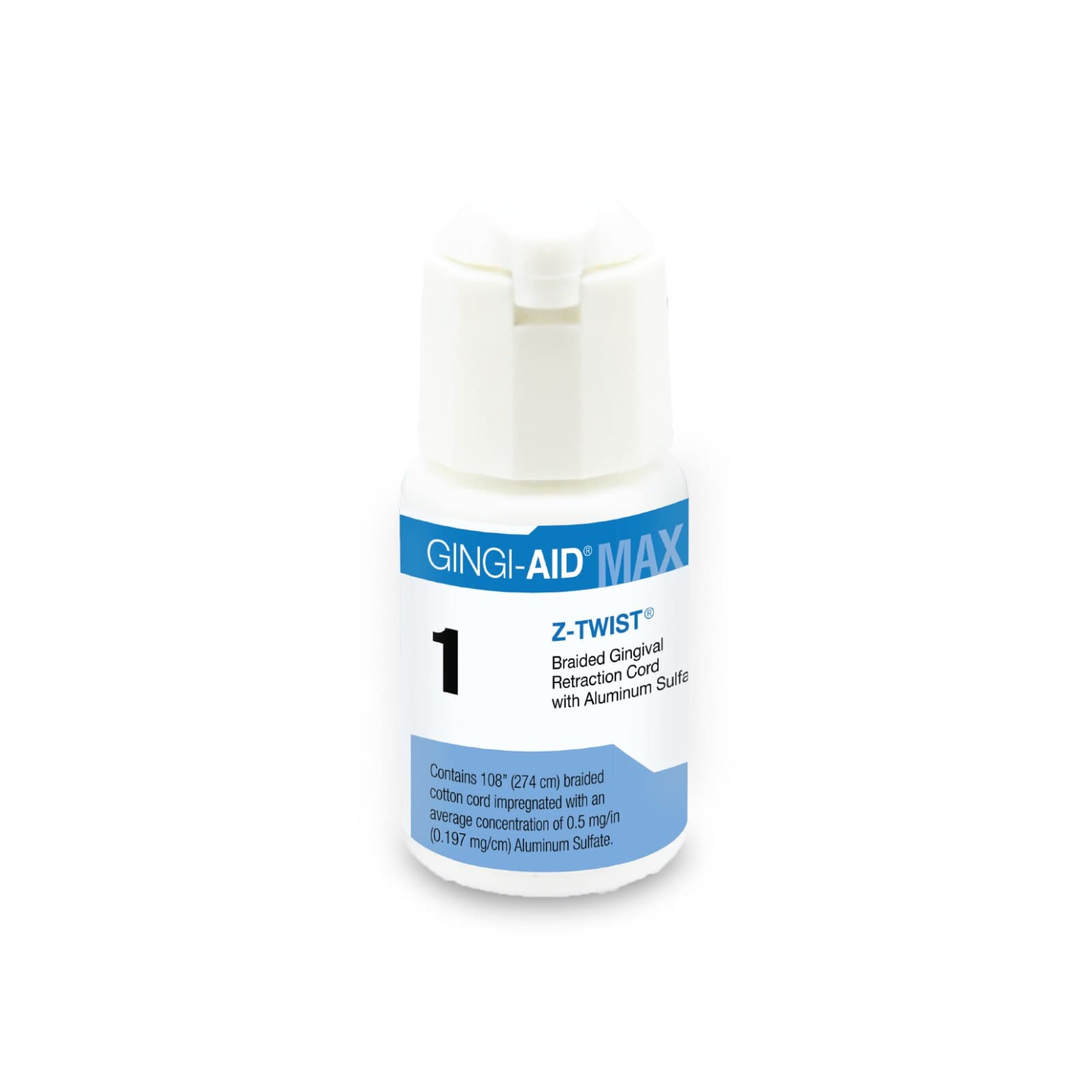Gingi-Aid Max Z-Twist Weave Retraction Cord with Aluminum Sulfate, #1 Thin, 108" per Bottle, 12171M thumbnail 5