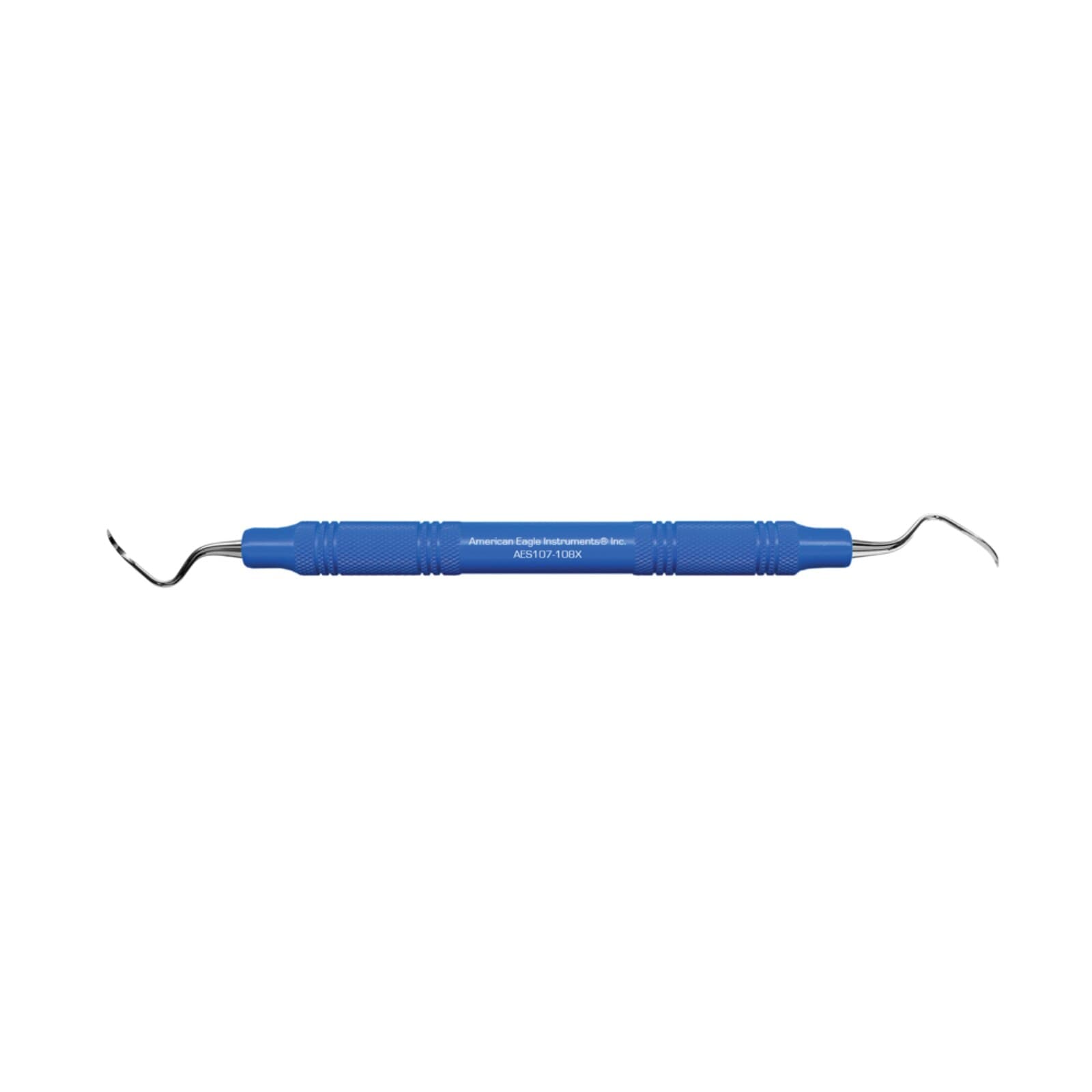 Sickle Scaler #107-108, Posterior, Double-Ended, EagleLite Resin Handle, 3/8", Blue, Talon Tough, AES107-108X, 1/Pk thumbnail 3