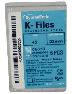 Kerr SybronEndo Stainless Steel K-Files, 21 mm, #45, White, 6/Pk, 06020 thumbnail 8