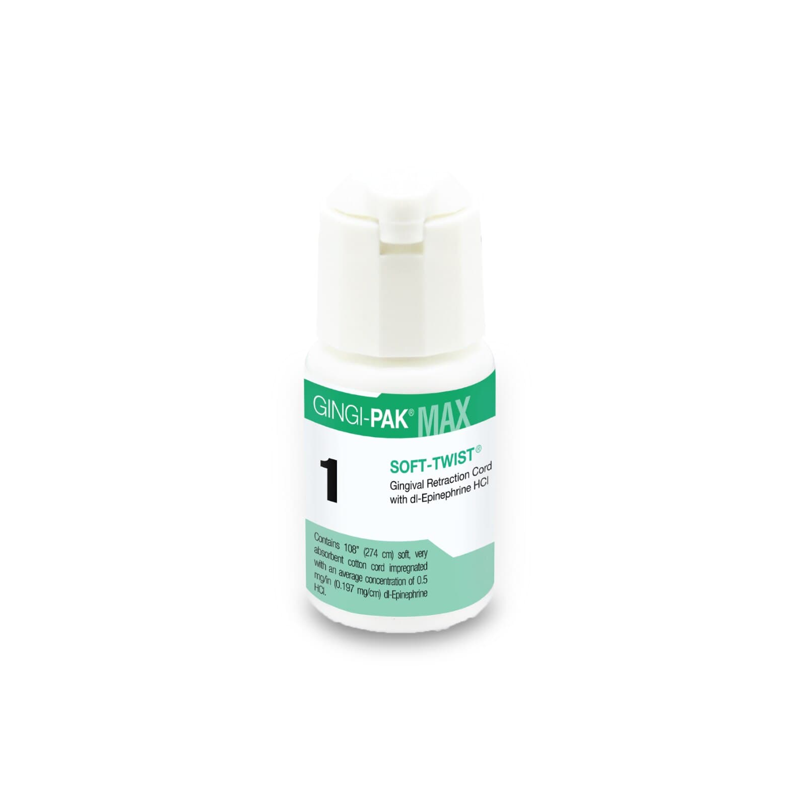 Gingi-Pak MAX Soft-Twist #1 Thin Epinephrine Retraction Cord, 100% Cotton, 108" Bottle, 10105M thumbnail 3