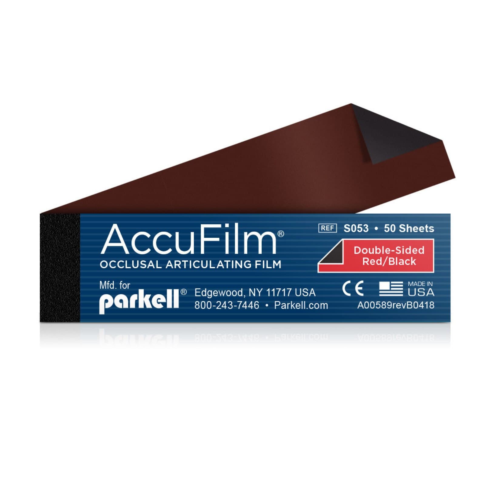 AccuFilm II Double-Sided Articulating Film, Red/Black, 0.0008" (20µm), 3 1/2 in x 7/8 in, 50 Strips/Booklet, 5 Booklets/Box thumbnail 3