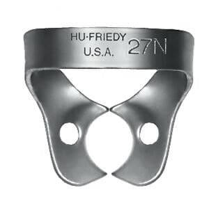 Hu-Friedy Satin Steel Rubber Dam Clamp, #27N, Wingless, Premolars, 1/Pk, RDCM27N thumbnail 3