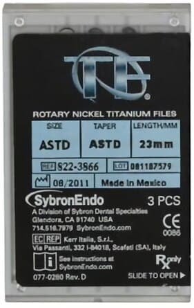 TF™ Twisted Files NiTi Rotary File, Posterior Assorted Pack, 23mm, 3/Pk, 822-3866 thumbnail 7