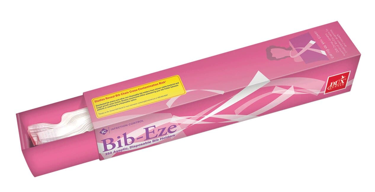 Bib-Eze Disposable Bib Holders, Adhesive Ends, White, 250/Box, 35053 thumbnail 5
