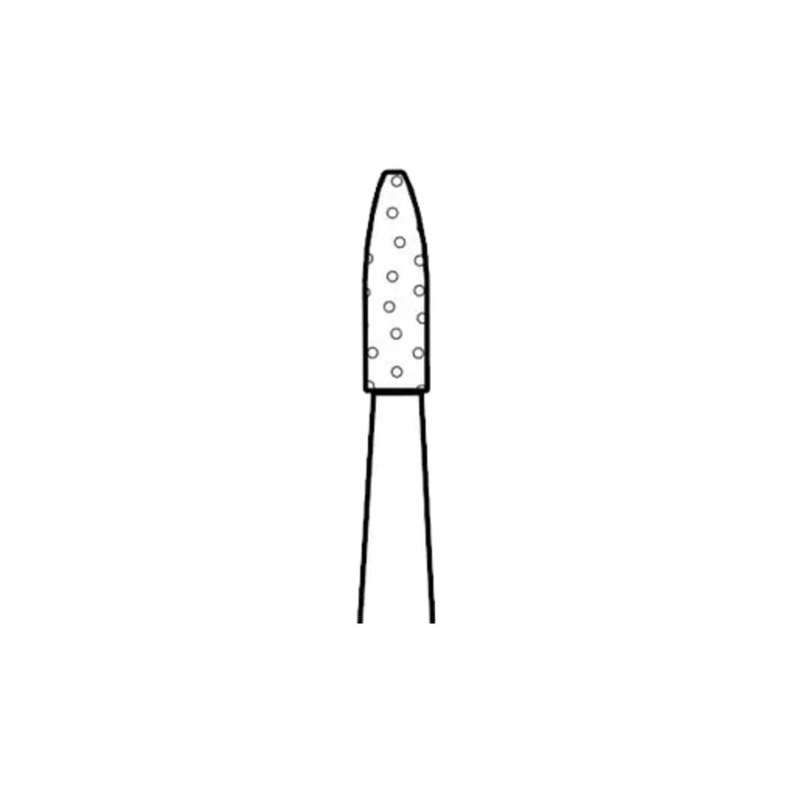 Two Striper Diamond Burs, FG, Flame, #260.3, 1.0 mm Major/0.9 mm Minor Diameter, 3.0 mm Length, Coarse, Green, 5/Pk, 2015121 thumbnail 3