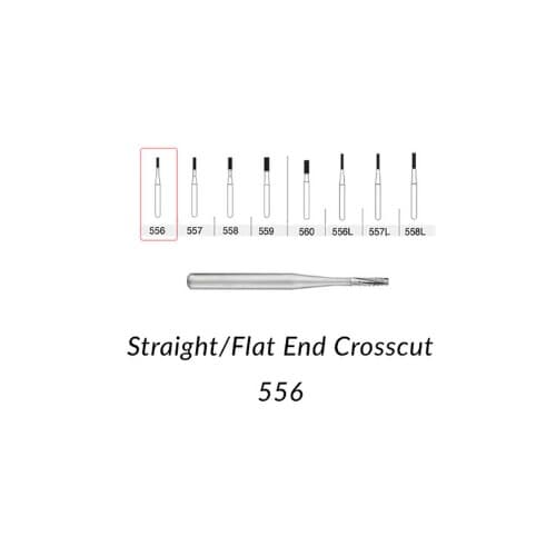 Alpen Operative Surgical Carbide Burs, FG, Straight Cross Cut Fissure, #556, 0.9 mm, 100/Pk, R100556C thumbnail 3
