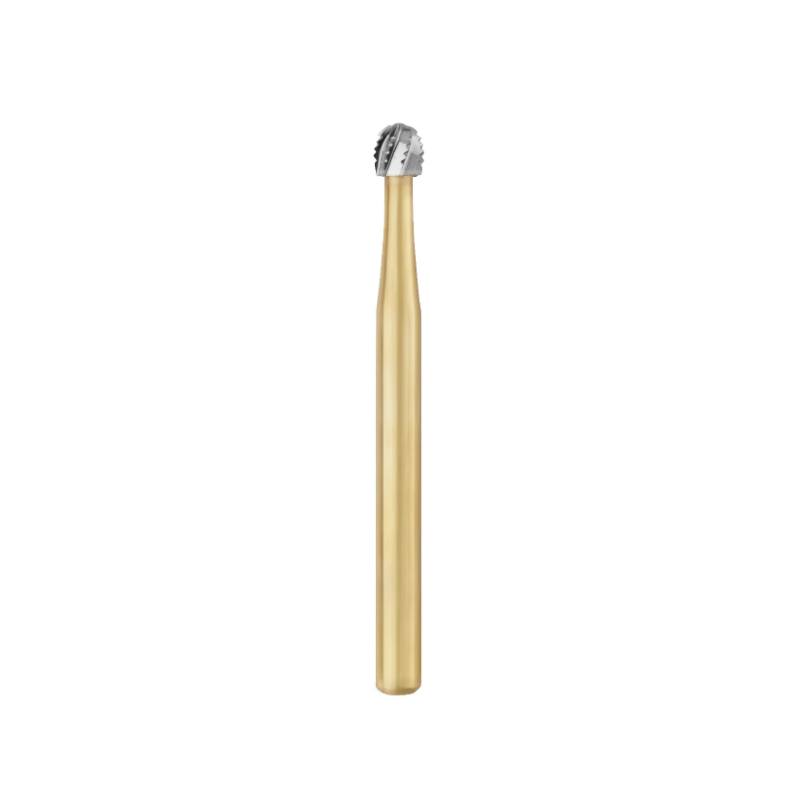 Great White® Gold Series Carbide Bur, FG Friction Grip, Round #GW6R, 1.8 mm Head Diameter, 1.3 mm Head Length, 100/Pkg - Great White® Gold Series Carbide Burs – FG, Round - # GW6R, 1.8 mm Diameter, 1.3 mm Length, 100/Pkg - Image 1
