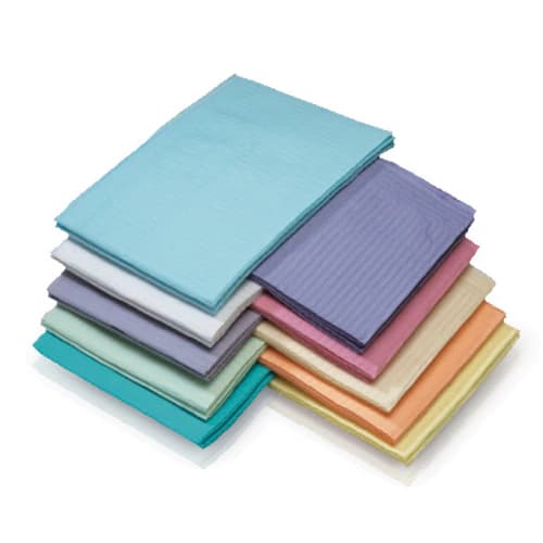 Medicom SafeBasics Dry-Back Plus Dental Bibs, 3-Ply Paper + 1-Ply Poly, Blue, 13" x 18", 500/Case, 8382 thumbnail 3