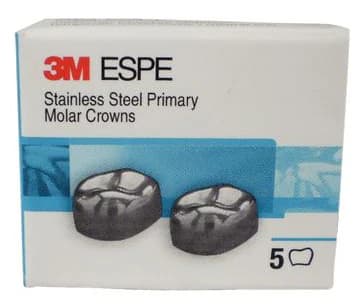 3M ESPE Stainless Steel Primary Molar Crown, First Primary Molar, Upper Right, Size DUR6, 5/Box, D-UR-6 thumbnail 8