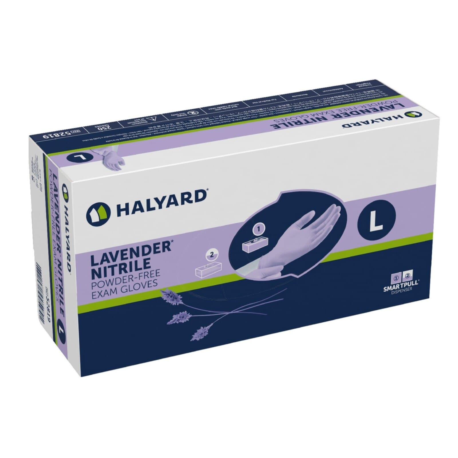 Halyard KC100 Lavender Nitrile Exam Gloves, Powder-Free, Latex-Free, Medium, 250/Box, 52818 thumbnail 5