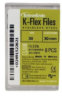 Kerr K-Flex Stainless Steel Hand Files, 30 mm, Size #30, Blue, 6/Pk, 15226 thumbnail 9