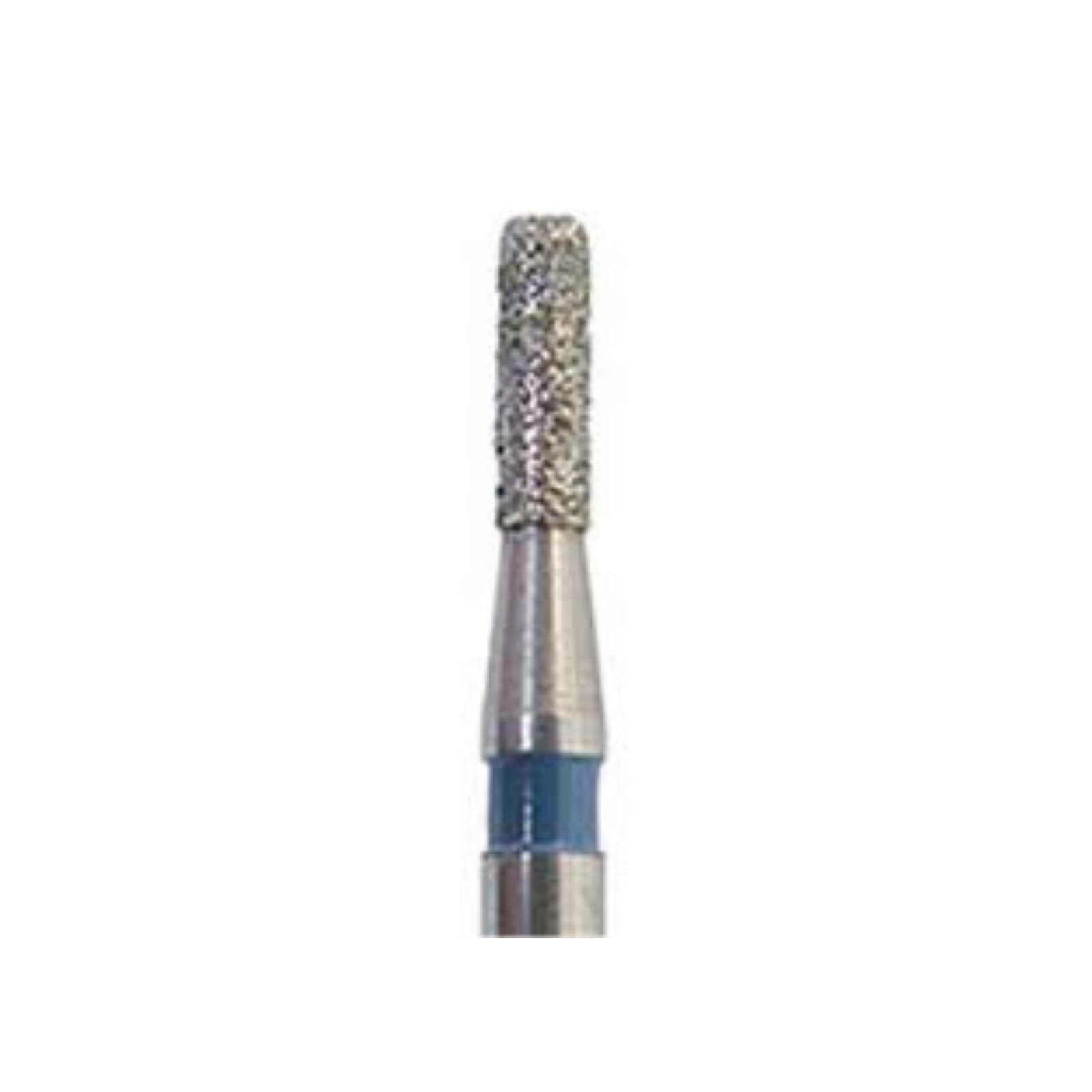 Meisinger 840-012-FG Diamond Bur, Round Edge Cylinder, Medium Grit, Blue Ring, 1.2 mm Head Diameter, 4.0 mm Head Length, Friction Grip, 5/Pack thumbnail 3