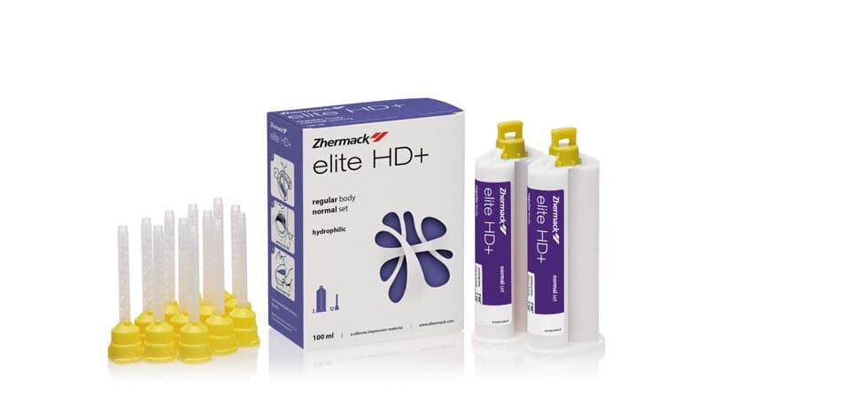 Zhermack Elite HD+ Regular Body Vinyl Polysiloxane Impression Material, 2 x 90 ml Tubes (Base + Catalyst), C203025 - Elite HD+ Regular Body 90ml Pack of 2 - Image 1