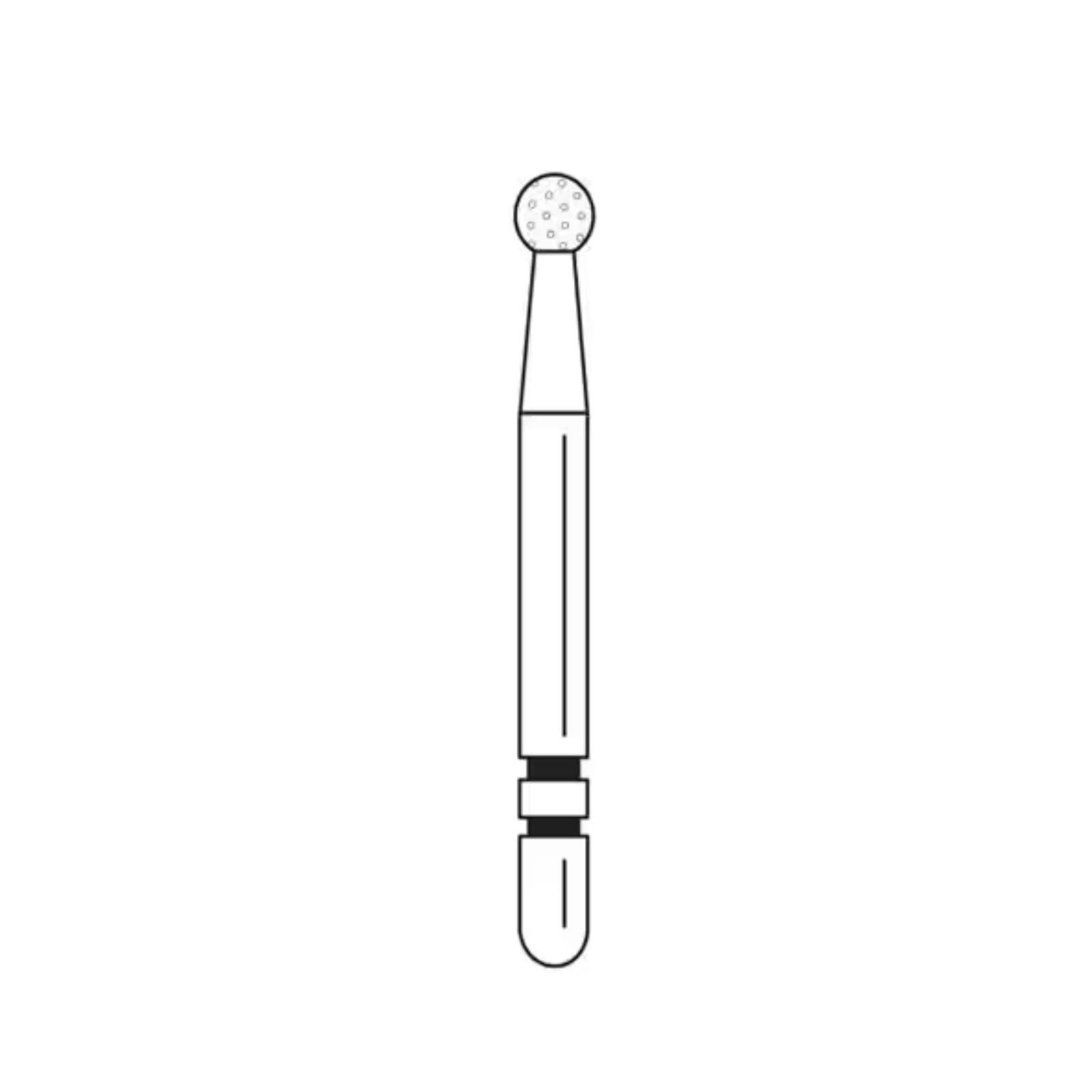 Two Striper® TSZtech Diamond Bur Friction Grip L125ZM Round, Long Shank, 1.7 mm, Pack of 5, #2015678 thumbnail 3