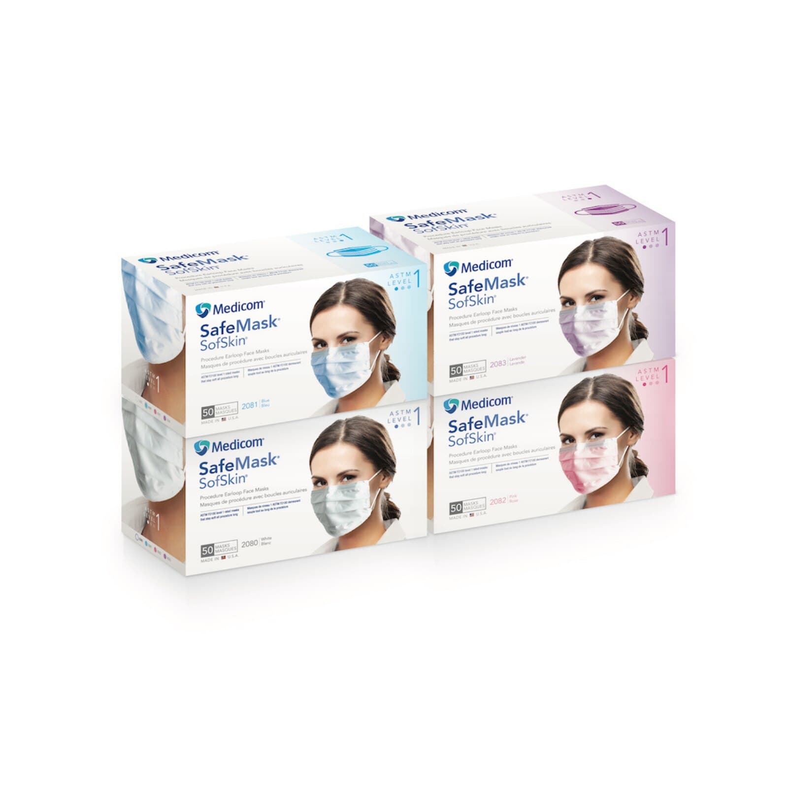 SafeMask SofSkin Procedure Earloop Face Masks, ASTM Level 1, Blue, 50/Box, 2081 thumbnail 16