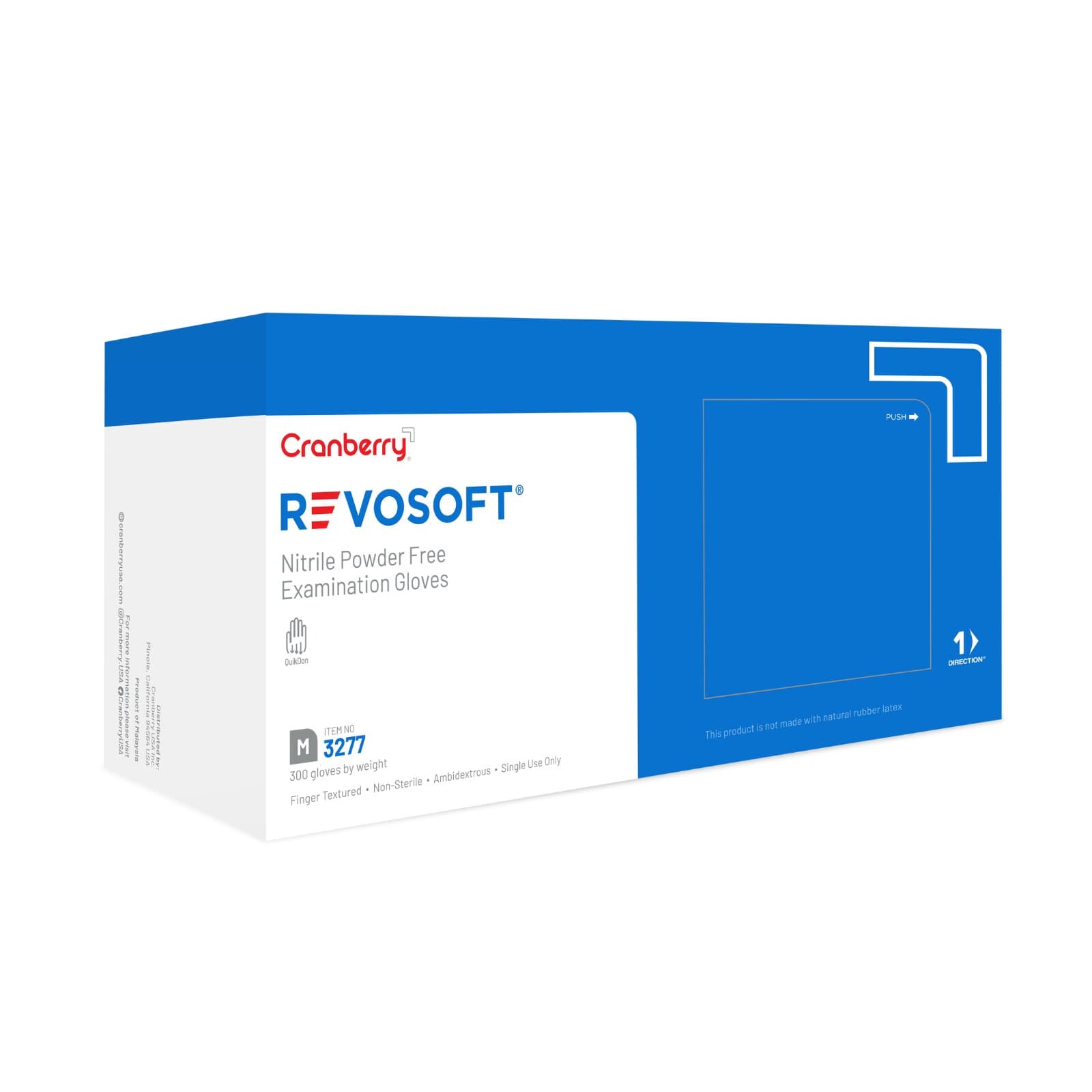 Cranberry RevoSoft Nitrile Exam Gloves, Powder Free, Latex Free, Non-Sterile, Blue, Medium, 300/Box, CR3277 thumbnail 11