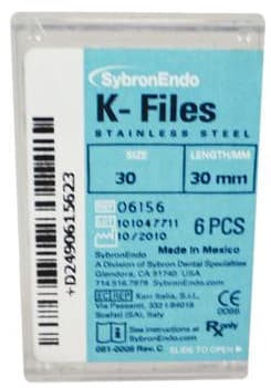 Kerr K-Files, Stainless Steel, 30 mm, #30, Blue, 6/Box, 06156 thumbnail 8