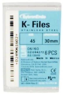 Kerr K-Files, Stainless Steel, 30 mm, #45, White, 6/Pk, 06160 thumbnail 8