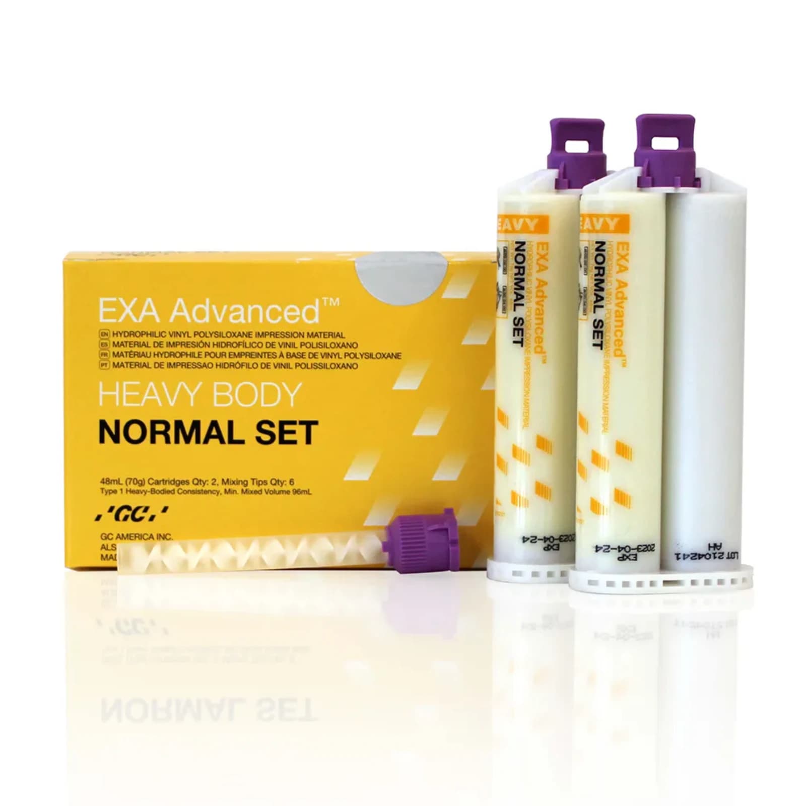 EXA Advanced VPS Impression Material, Heavy Body, Normal Set, 48 mL Cartridges, 32/Pack, 139124 thumbnail 2