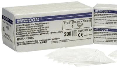 Richmond Cotton Filled Exodontia Sponges, Non-Sterile, 4" x 4", 4-Ply, 200/Sleeve, 10 Sleeves/Case, 2000/Case, 300312 thumbnail 4