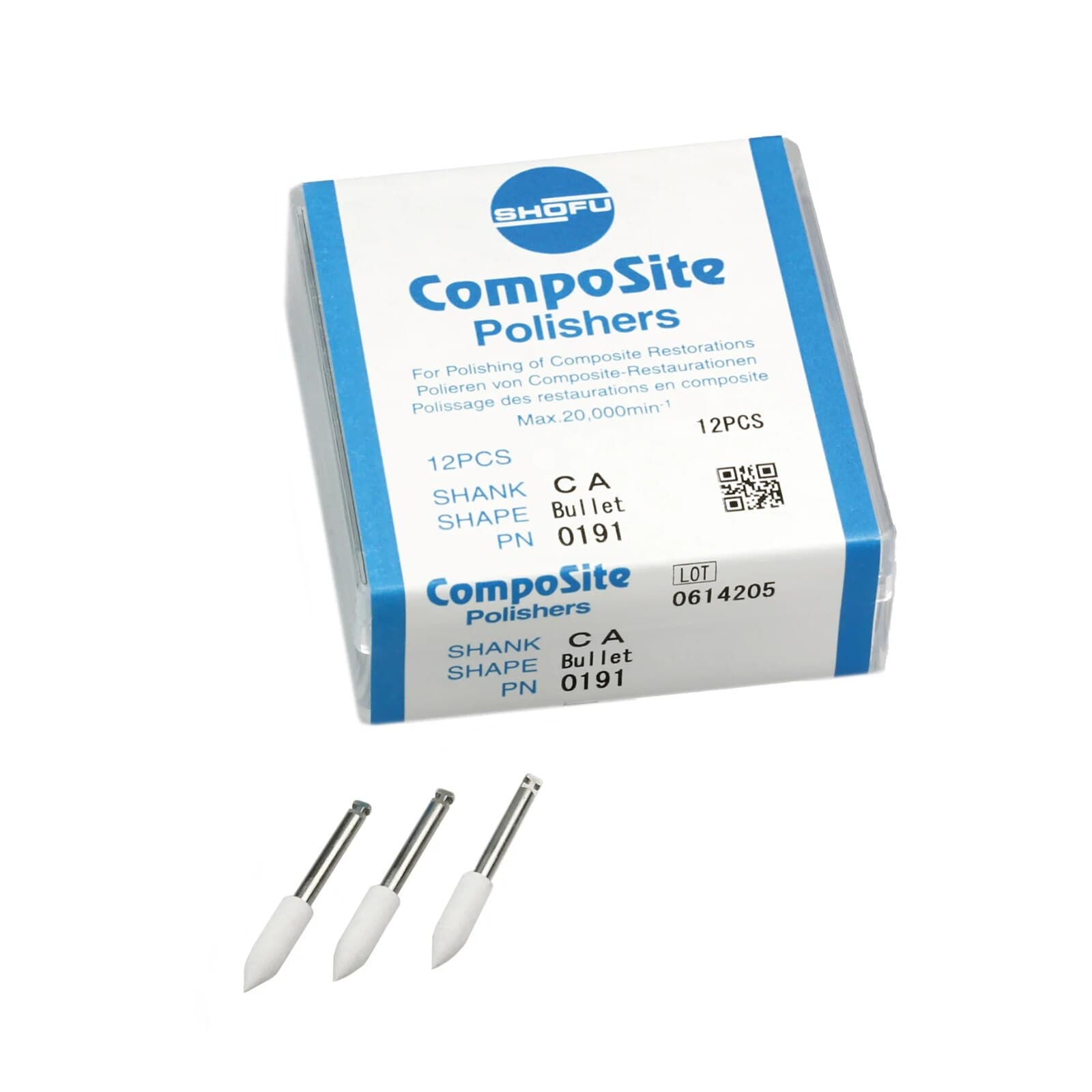Shofu CompoSite Composite Polisher, CA (Contra Angle), Bullet Shape, Regular/Medium Grit, ISO #040, Refill 12/Box, 0191 thumbnail 5