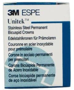 3M Unitek Stainless Steel Permanent Molar Crown, Lower Right First Permanent Molar, Size 1 (1LR), 5/Box, 900341 thumbnail 8