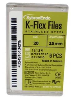 Kerr K-Flex Stainless Steel Hand Files, 25 mm, #20, Yellow, 6/Pk, 15134 thumbnail 13