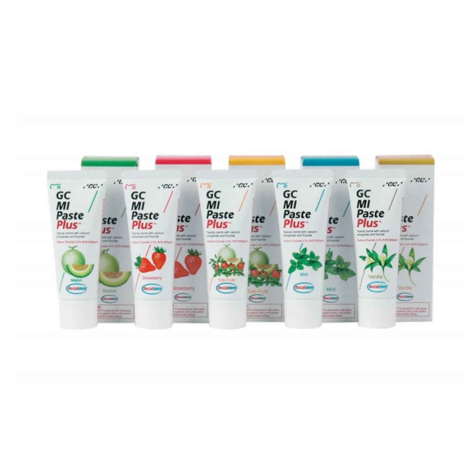 GC America MI Paste Plus Topical Tooth Creme, RECALDENT CPP-ACP with 900 ppm Fluoride, Assorted Flavors, 40 g Tubes, 10/Pk, 422614 thumbnail 14
