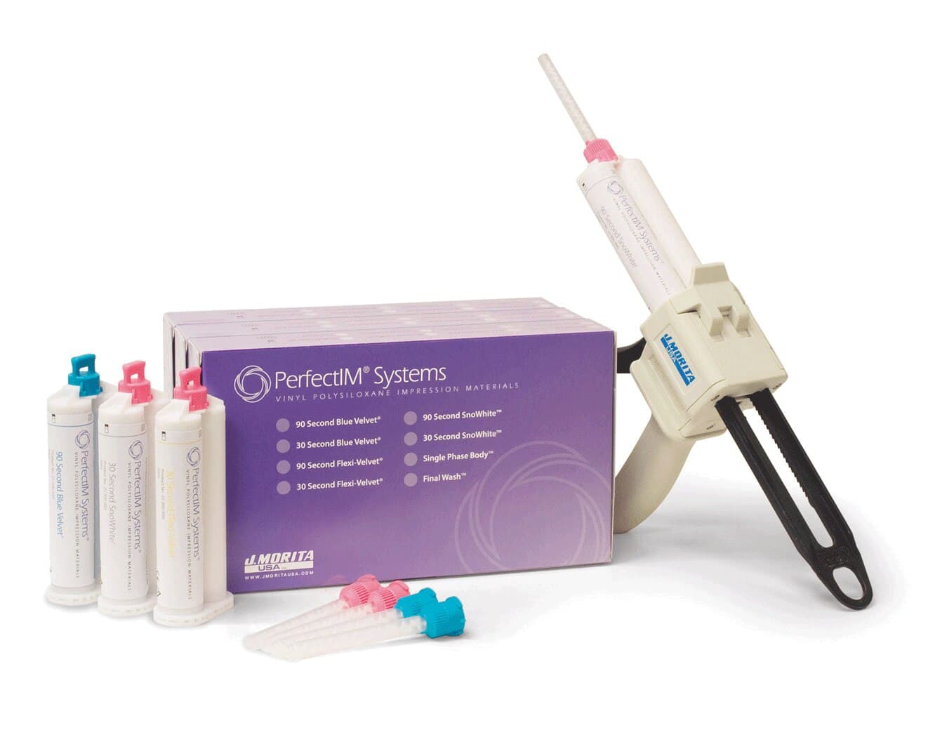 PerfectIM Systems Vinyl Polysiloxane Impression Material, 90 Second SnoWhite Cartridge Kit, 3 x 50 ml Cartridges + 12 Mixing Tips, 21-300950 thumbnail 2