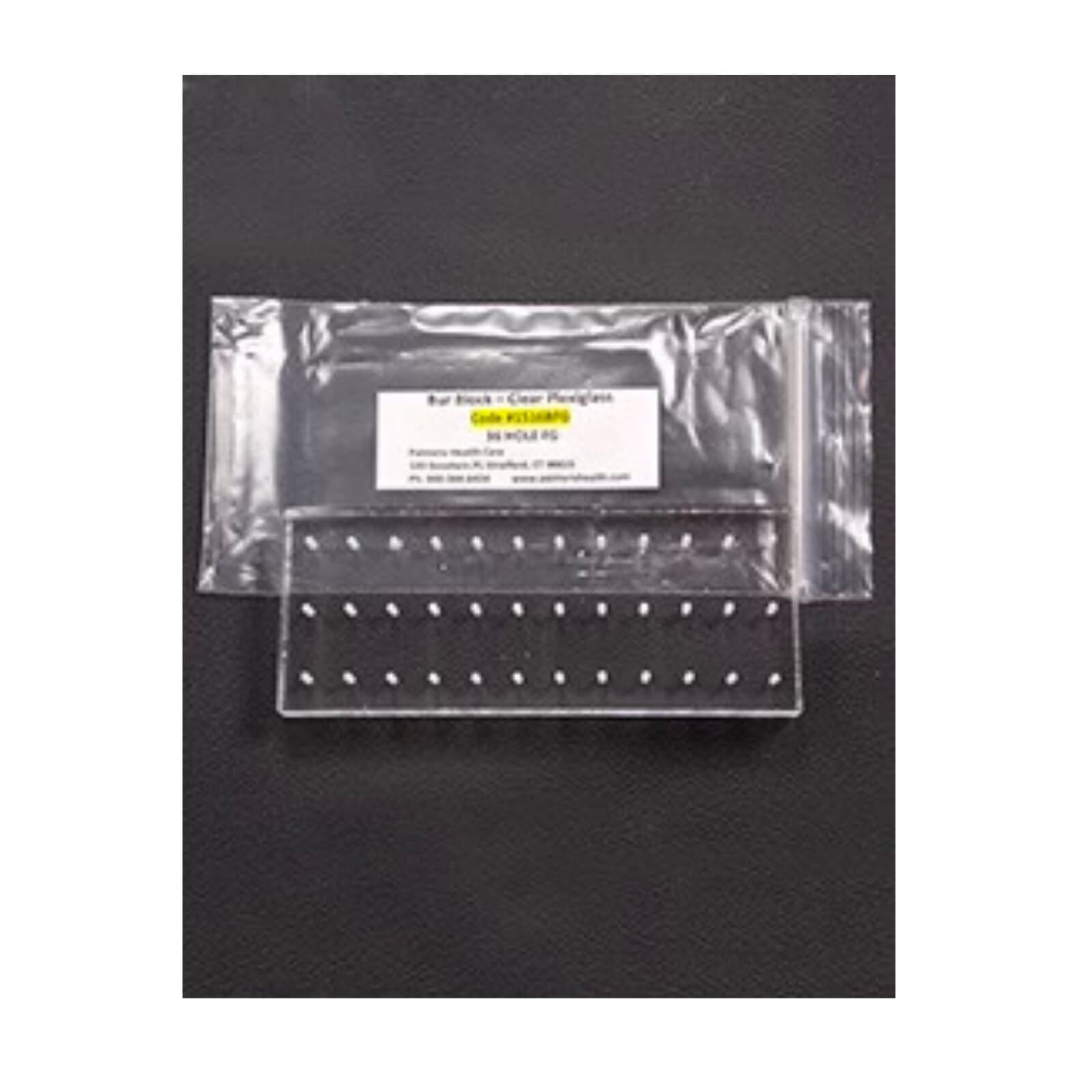 Palmero Plexiglass Bur Block, 36-Hole, FG/RA Combo (18 FG/18 RA), Clear, 1/Pk, 1516BHALF thumbnail 6
