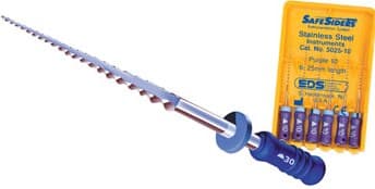 SafeSiders Endodontic Hand Reamers, 31 mm, 0.02 Taper, Size #30, Blue, Stainless Steel, 6/Pkg, 5031-30 thumbnail 5