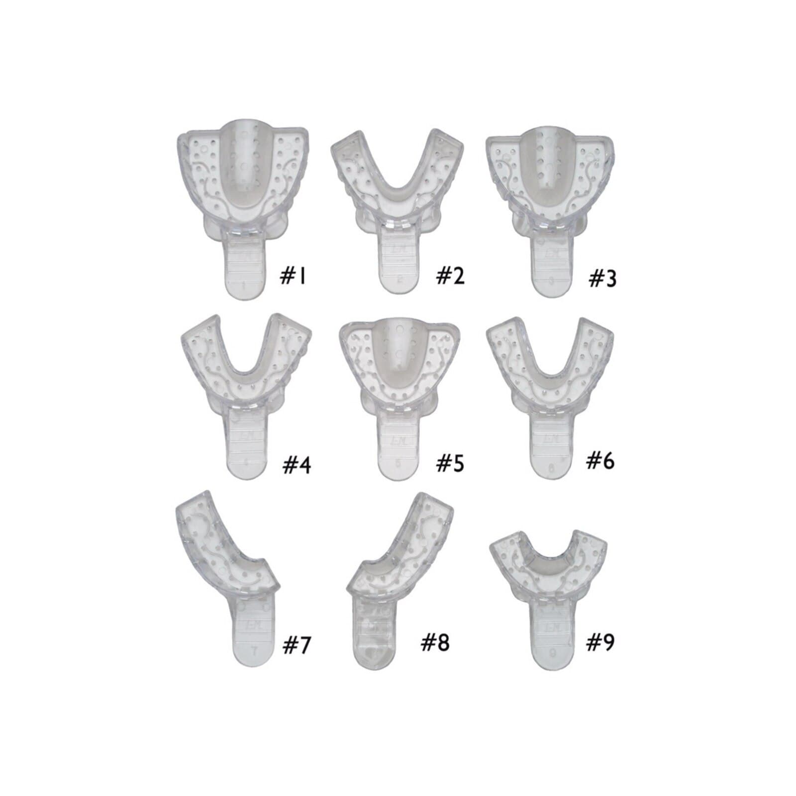 Vista Apex Clear Plastic Impression Trays, #2, Large Lower, Perforated, 12/Bag, 310002 thumbnail 3