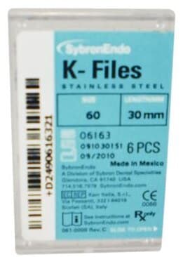 Kerr K-Files, Stainless Steel, 30 mm, #60, Blue, 6/Pk, 06163 thumbnail 4