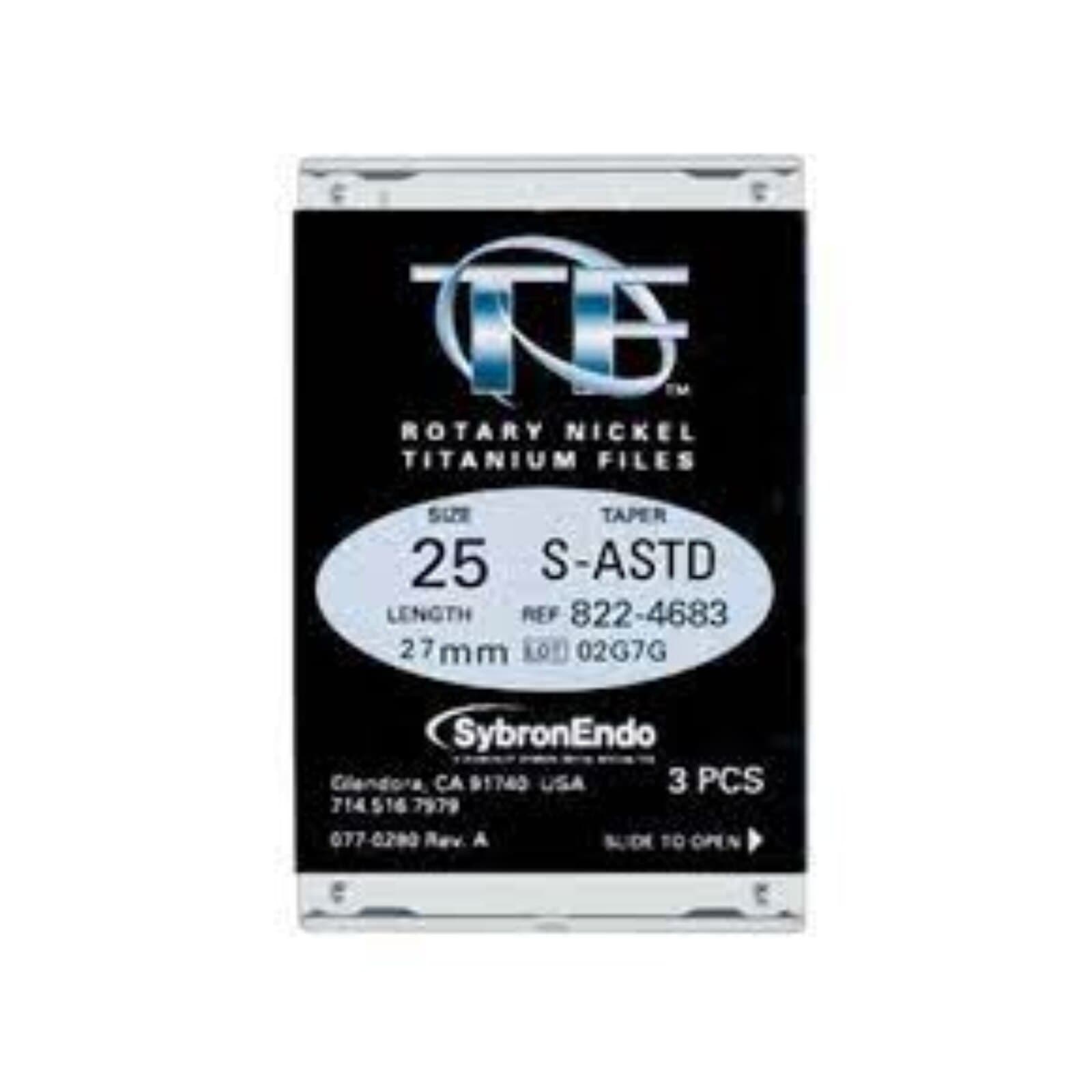 Kerr TF Twisted Files, Small Assorted, Size 25, 27mm, NiTi Rotary Files, 3/Pkg, 822-4687 thumbnail 3
