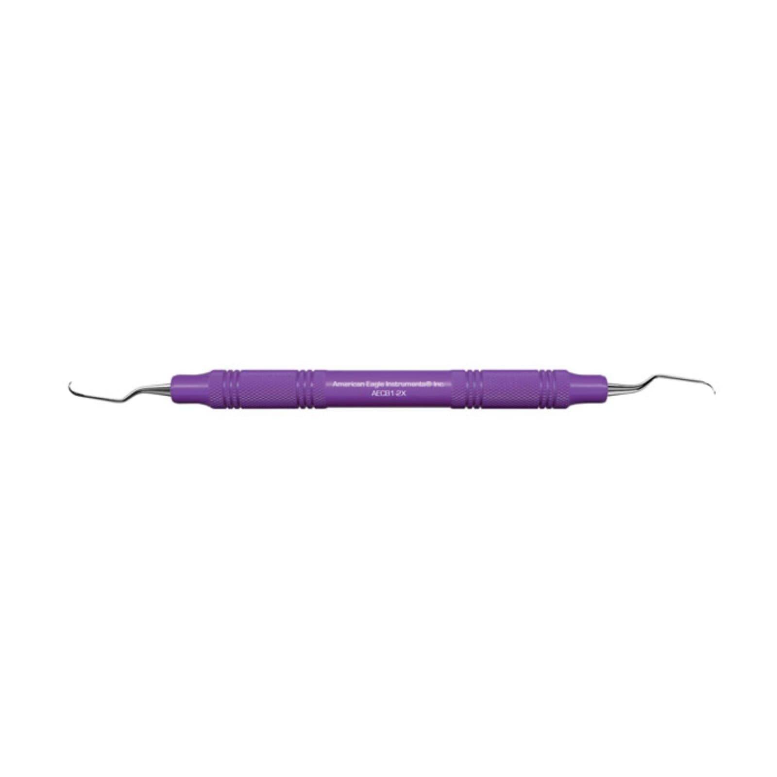 American Eagle Barnhart #1-2 Universal Curette, Narrow Blade Anterior, Double End, EagleLite Resin Handle, 3/8", Purple, AECB1-2X, 1/Pk thumbnail 7