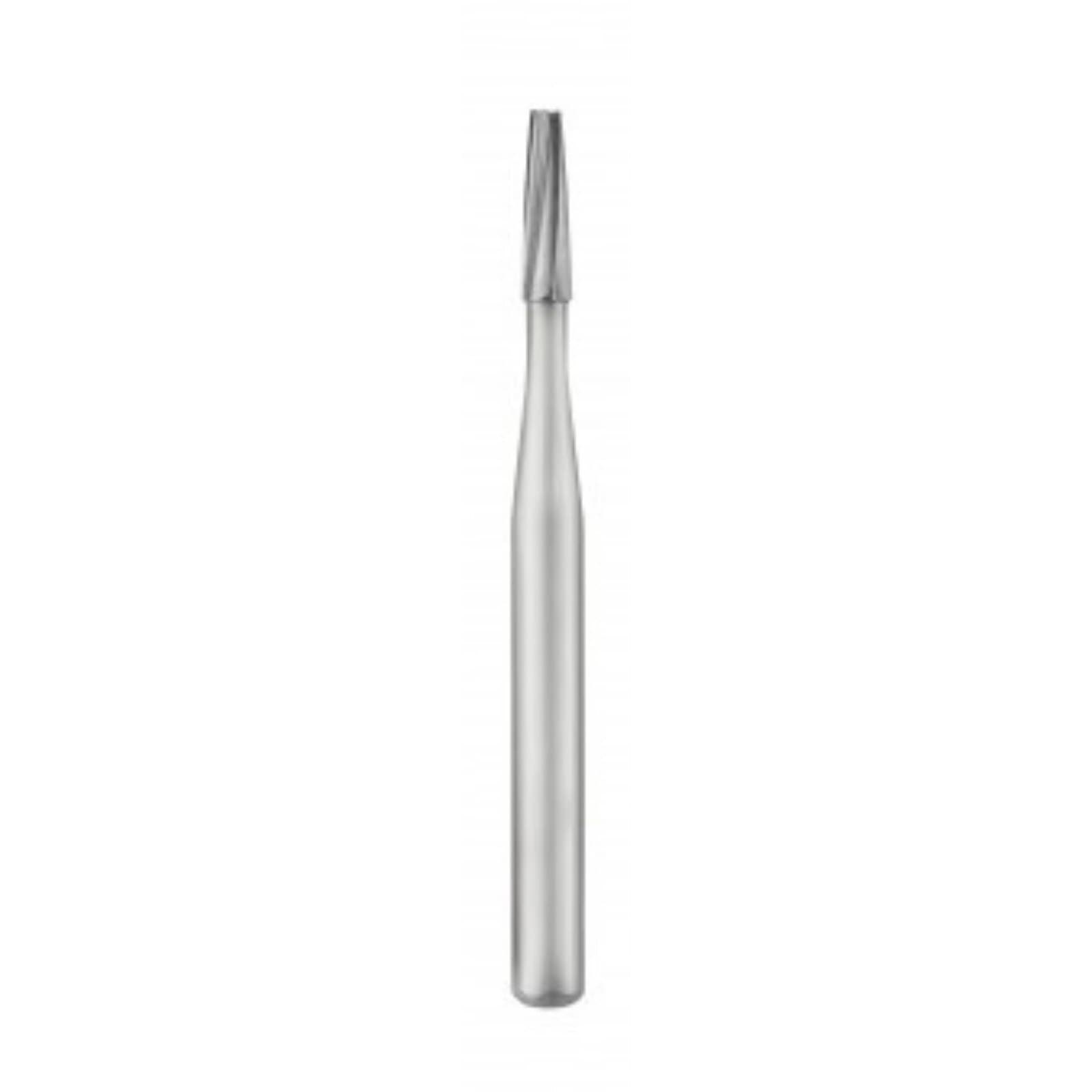 SS White #171 Carbide Bur, Tapered Fissure Flat End, Plain, Friction Grip (FG) Short Shank, 1.2 mm Head Diameter, 3.8 mm Head Length, 10/Pkg thumbnail 2